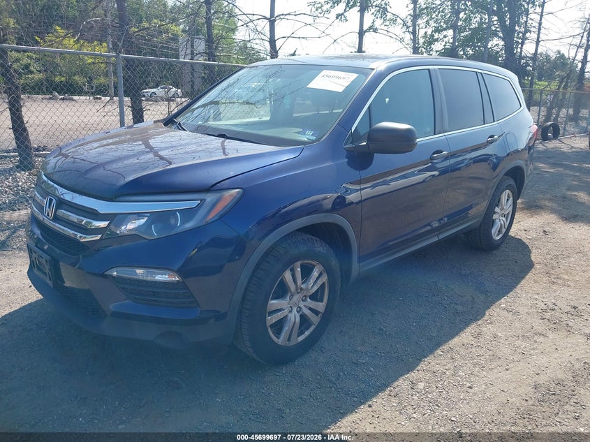 Vin: 5fnyf6h14hb053539, lot: 46198325, honda pilot lx 20172