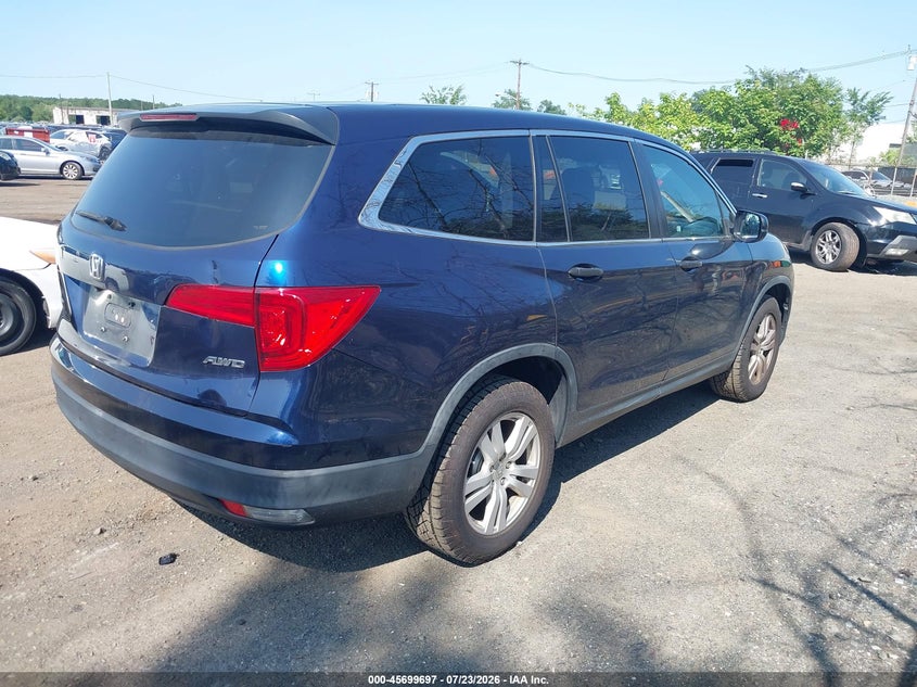 Vin: 5fnyf6h14hb053539, lot: 46198325, honda pilot lx 20174