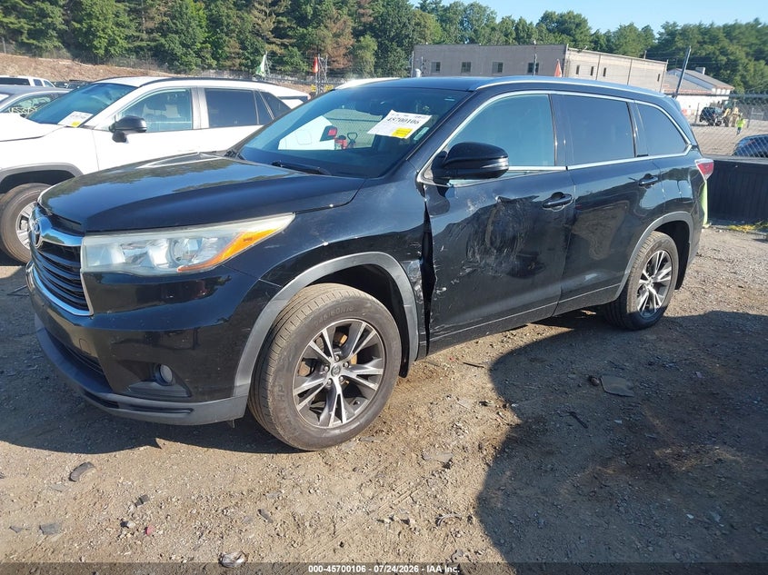 Vin: 5tdjkrfh6gs232481, lot: 46198735, toyota highlander xle v6 20162