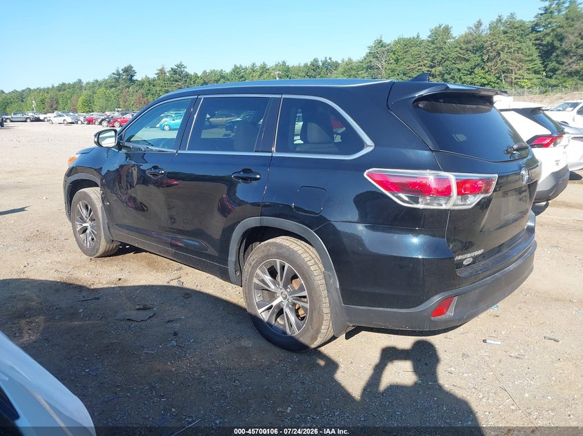 Vin: 5tdjkrfh6gs232481, lot: 46198735, toyota highlander xle v6 20163