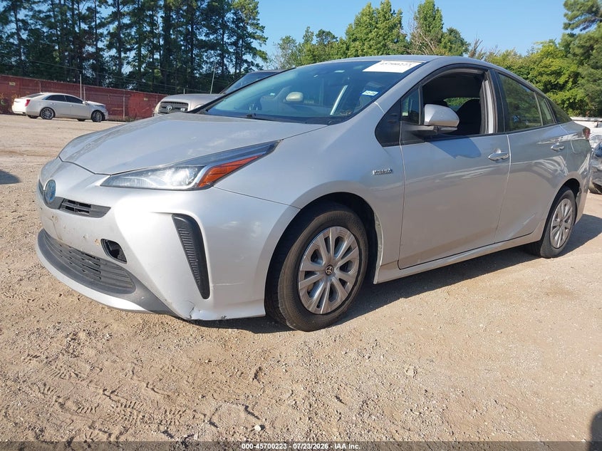 2019 Toyota Prius, Правий бік, IAAI, VIN JTDKARFU4K3070283 — фото 2