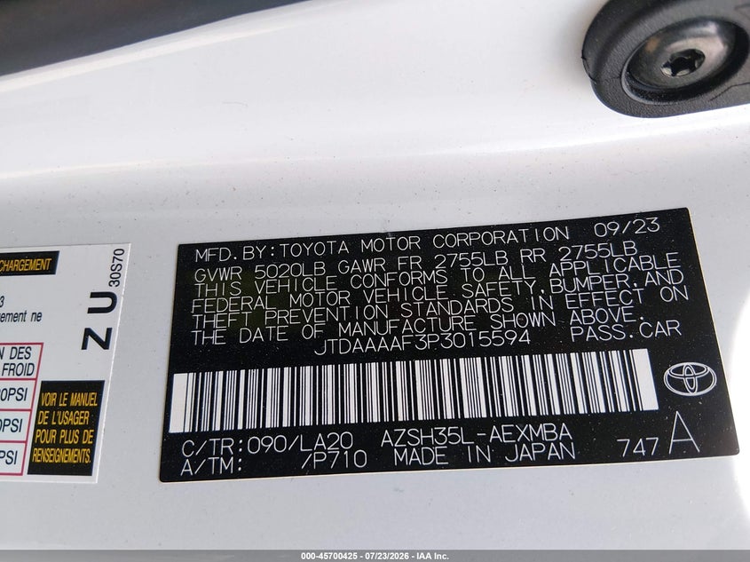 2023 TOYOTA CROWN SEDAN 2.5L I-4 DI, DOHC, VVT, 184HP