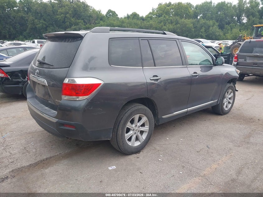 Vin: 5tdbk3eh4cs132991, lot: 46199104, toyota highlander se v6 20124