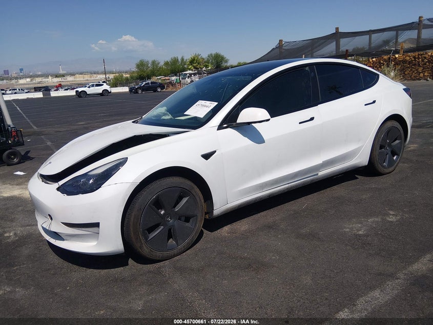Vin: 5yj3e1ea7nf238264, lot: 46199289, tesla model 3 rear-wheel drive 20222