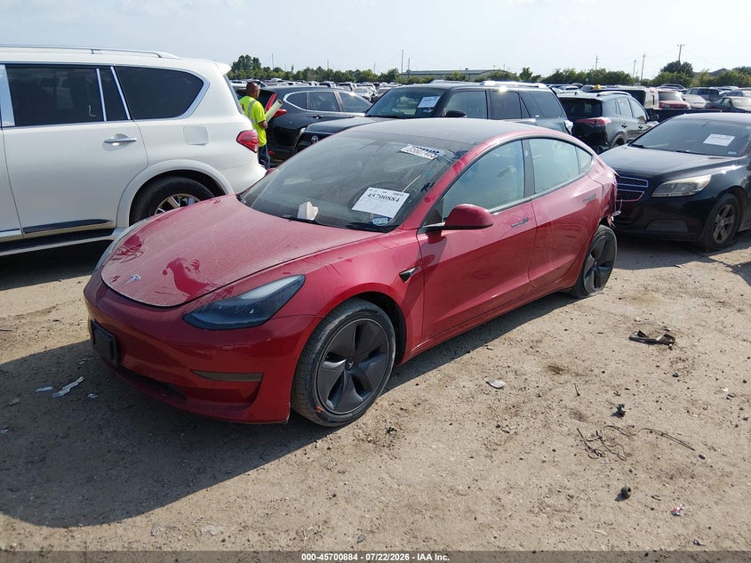 Vin: 5yj3e1ea2mf095402, lot: 46199511, tesla model 3 standard range plus rear-wheel drive 20212
