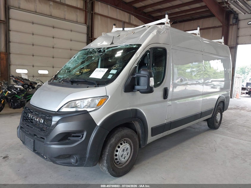 Vin: 3c6mrvhg4re126279, lot: 46199512, ram promaster 3500 tradesman high roof 159 wb w/pass seat 20242