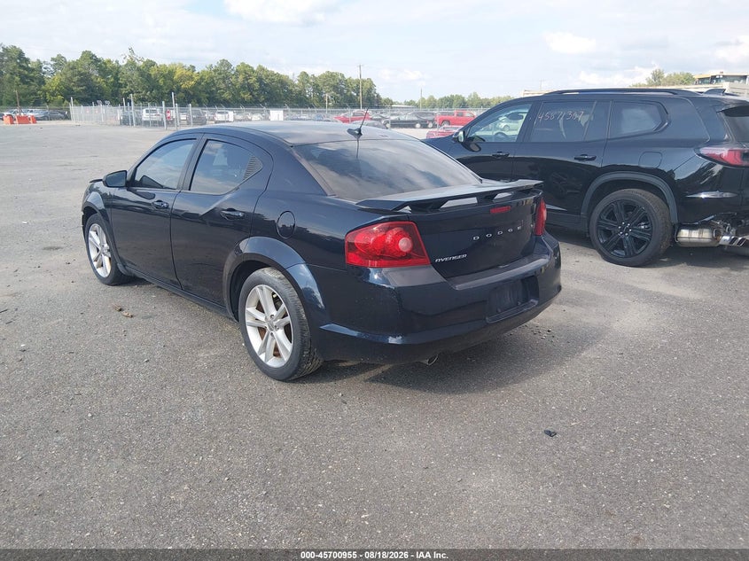 2012 DODGE AVENGER SEDAN 3.6L V-6 DOHC, VVT, 283HP