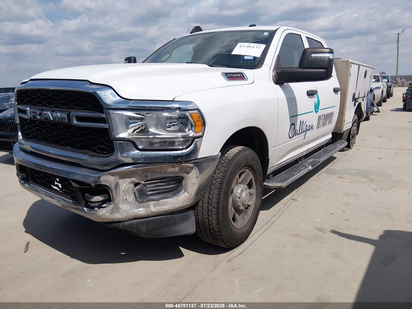 Vin: 3c6ur5hj2pg602820, lot: 46199765, ram 2500 tradesman  4x4 8' box 20232