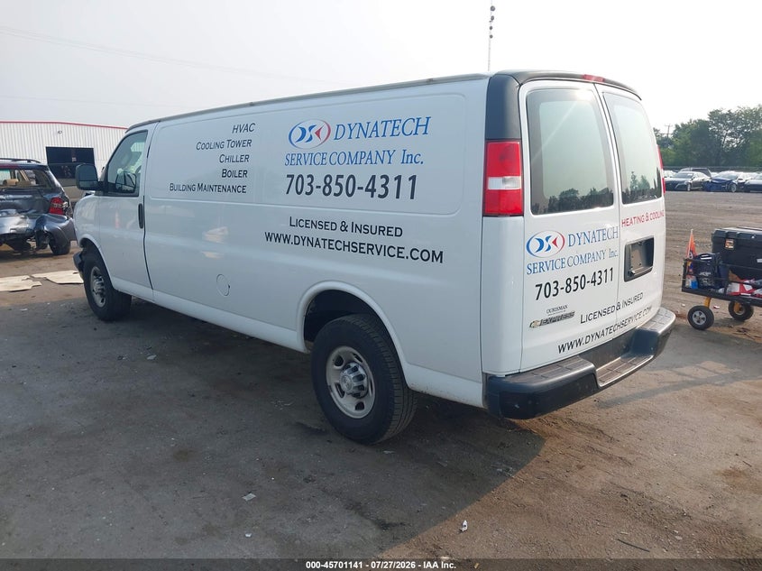 Vin: 1gcwgbfp1k1372546, lot: 46199769, chevrolet express 2500 work van 20193
