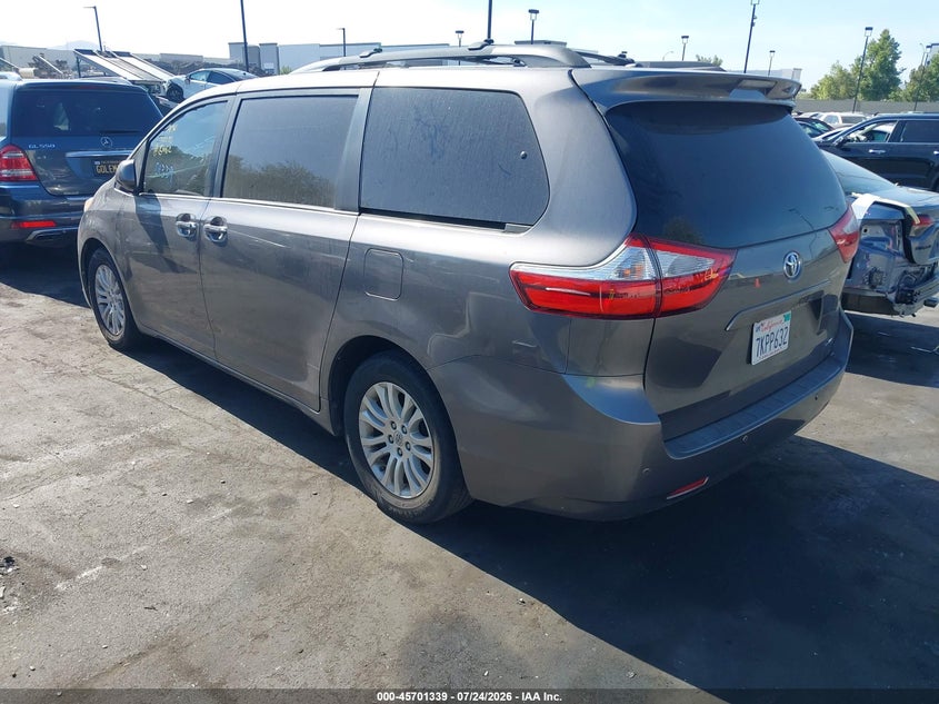 Vin: 5tdyk3dc9fs572614, lot: 46199968, toyota sienna xle 8 passenger 20153