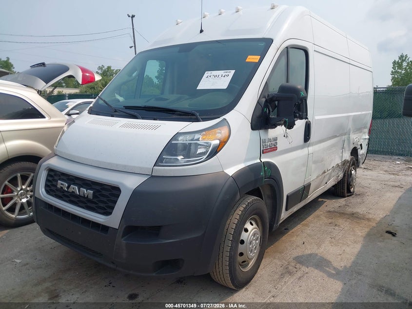 Vin: 3c6trvbg3le109288, lot: 46199977, ram promaster 1500 high roof 136 wb 20202