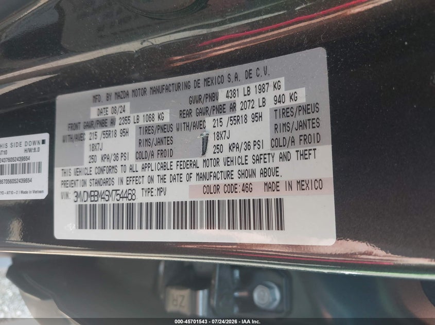 2025 MAZDA CX-30 SPORT UTILITY VEHICLE 2.5L I-4 DI, DOHC, VVT, 191HP