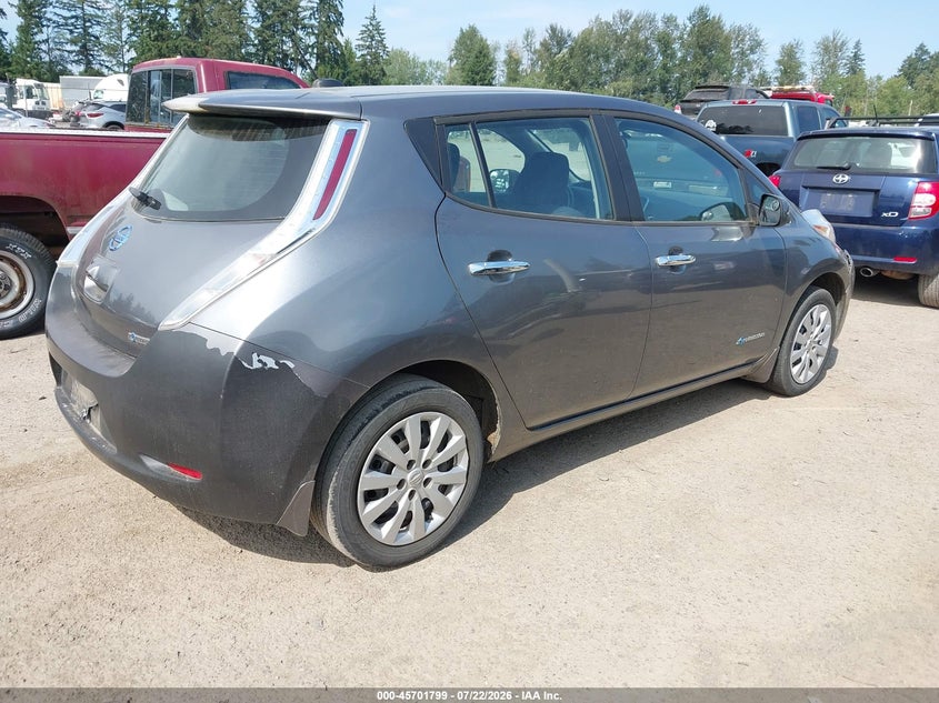 Vin: 1n4az0cp7fc309738, lot: 46200427, nissan leaf s 20154