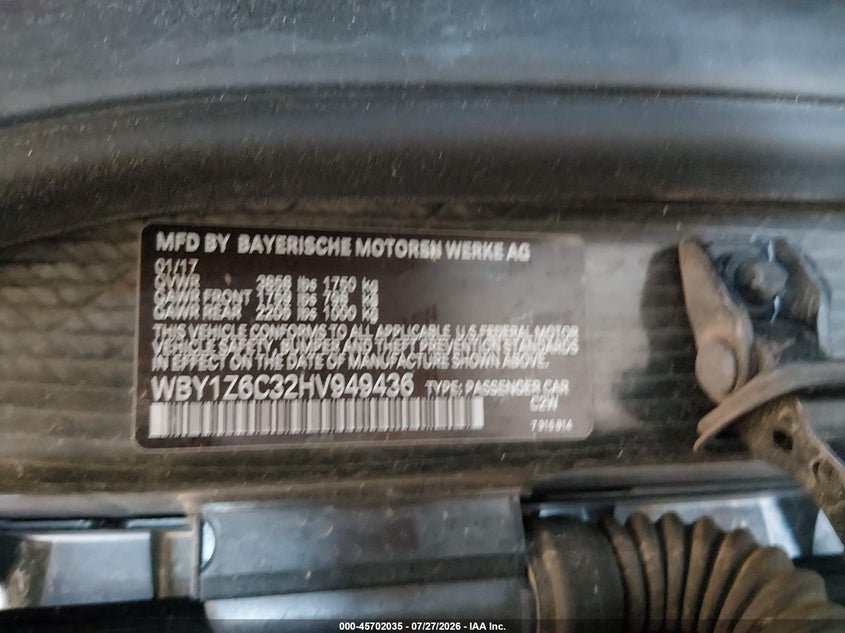 2017 BMW I3 HATCHBACK ELECTRIC