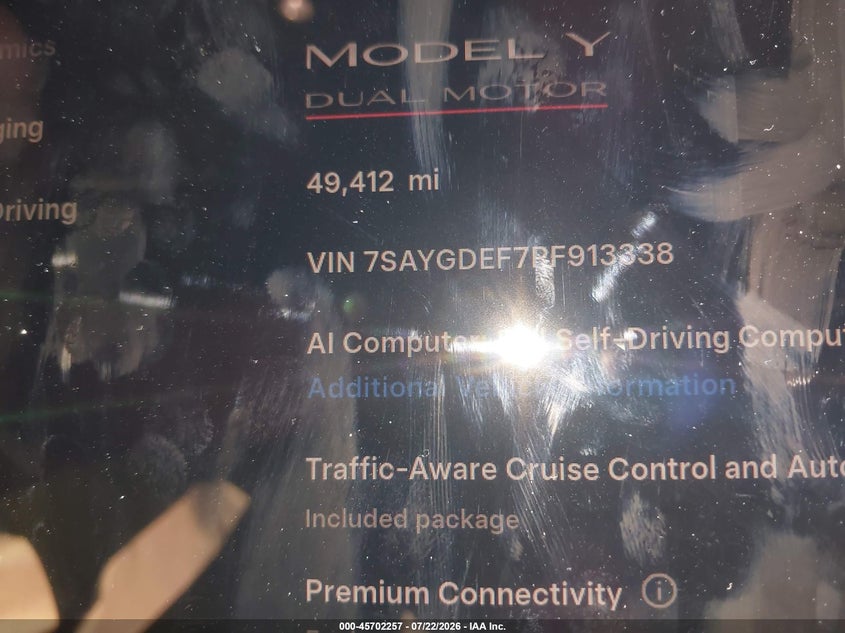 2023 TESLA MODEL Y SPORT UTILITY VEHICLE ELECTRIC