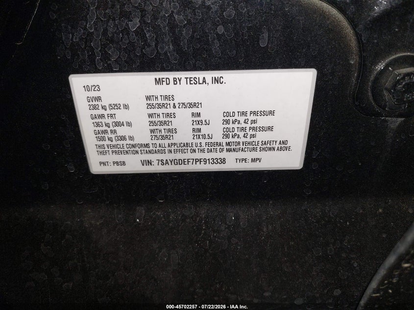 2023 TESLA MODEL Y SPORT UTILITY VEHICLE ELECTRIC