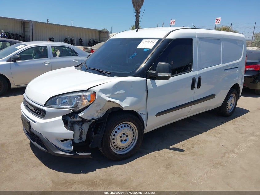 Vin: zfb636vp2n6v98190, lot: 46200919, ram promaster city cargo van 20222