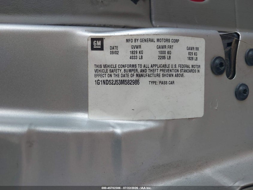 2003 CHEVROLET MALIBU auction photo 8