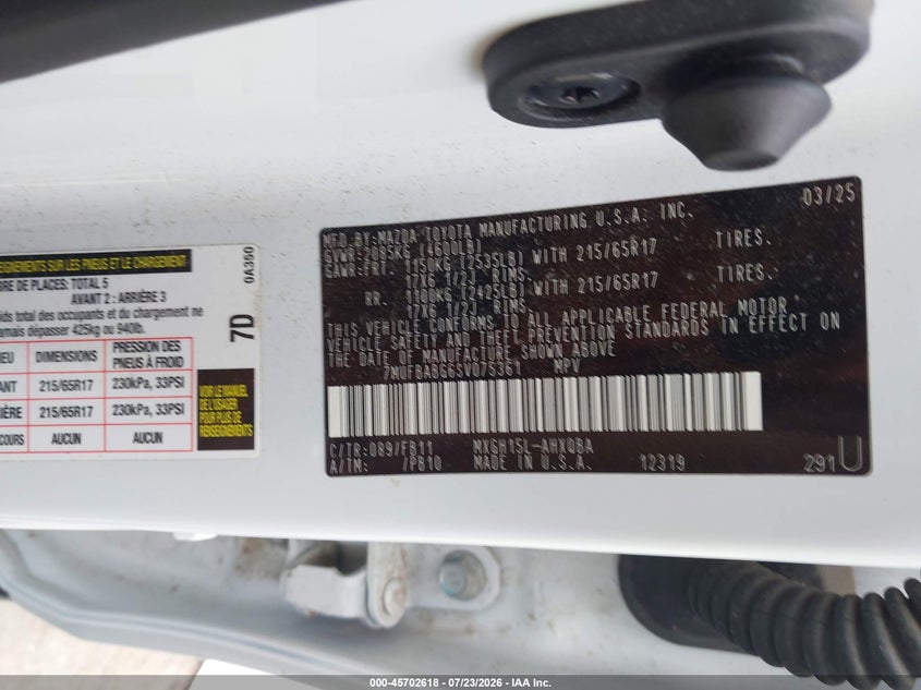 2025 TOYOTA COROLLA CROSS HYBRID auction photo 7