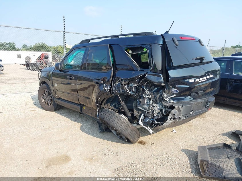 Vin: 3fmcr9b65prd80483, lot: 46201299, ford bronco sport big bend 20233