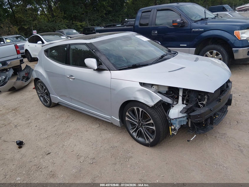 Vin: kmhtc6ae7fu235347, lot: 46201302, hyundai veloster turbo 2015 img_1