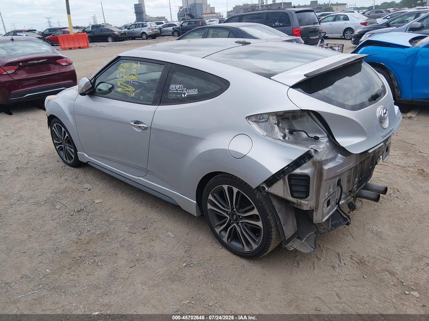 Vin: kmhtc6ae7fu235347, lot: 46201302, hyundai veloster turbo 20153