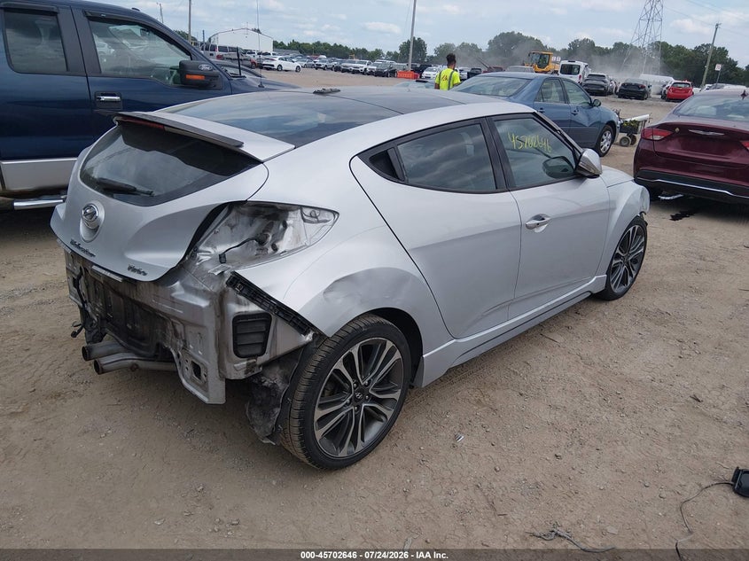 Vin: kmhtc6ae7fu235347, lot: 46201302, hyundai veloster turbo 20154