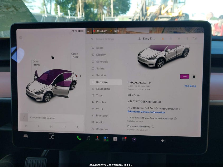 TESLA MODEL Y 2021 VIN 5YJYGDEEXMF188463