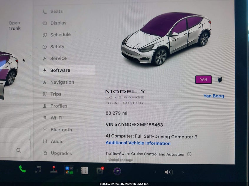 TESLA MODEL Y 2021 VIN 5YJYGDEEXMF188463