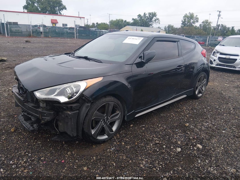Vin: kmhtc6ae9du109360, lot: 46202134, hyundai veloster turbo w/blue 20132
