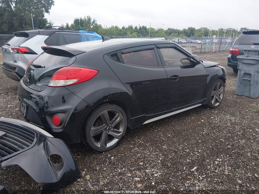 Vin: kmhtc6ae9du109360, lot: 46202134, hyundai veloster turbo w/blue 20134