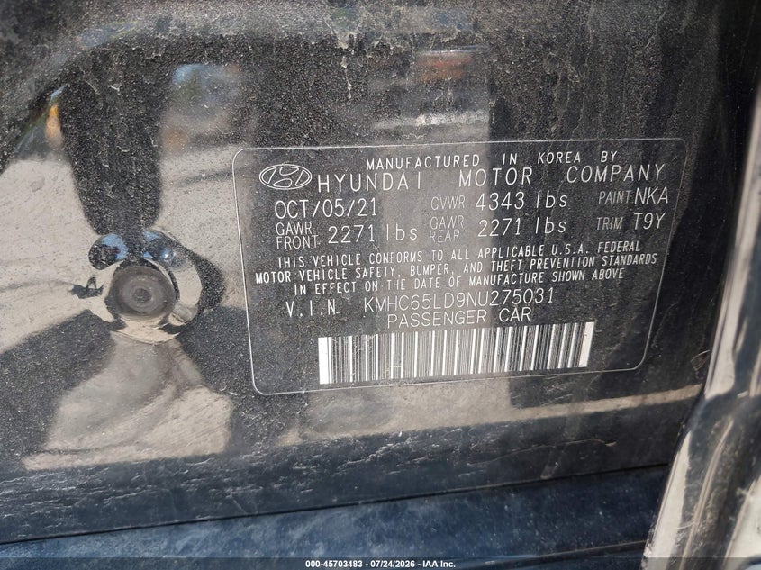 HYUNDAI IONIQ PLUG-IN HYBRID 2022 VIN KMHC65LD9NU275031