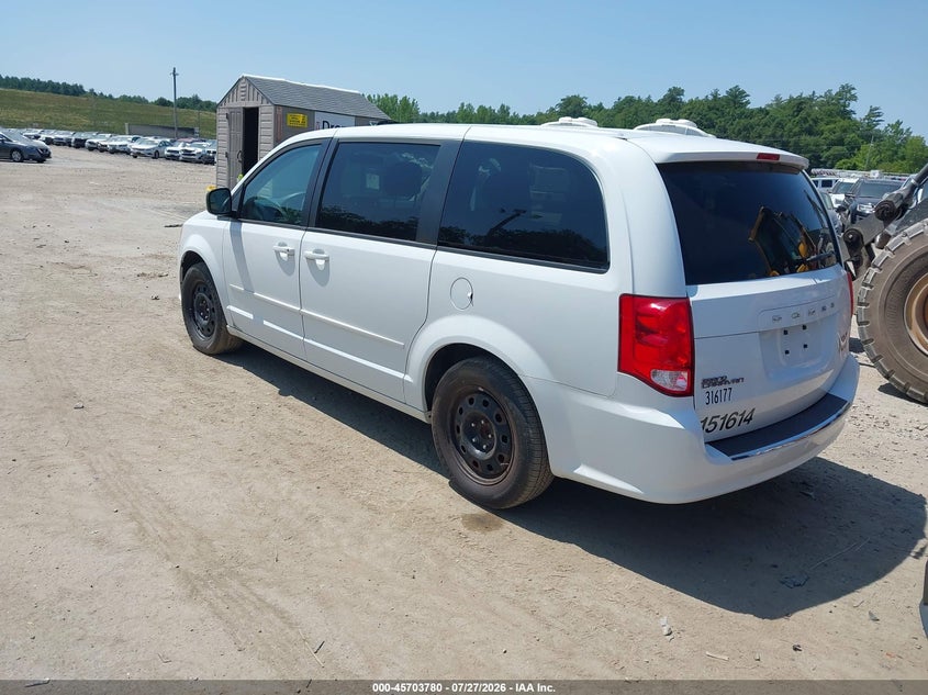 Vin: 2c4rdgbgxfr731614, lot: 46202436, dodge grand caravan se 20153