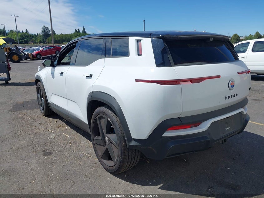 Vin: vcf1zbu25pg003379, lot: 46202483, fisker ocean one 20233