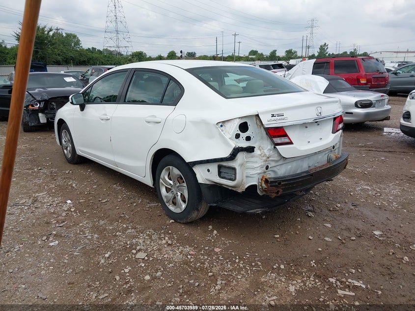Vin: 19xfb2f53ee034046, lot: 46202645, honda civic lx 20143
