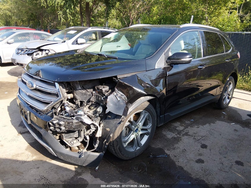 Vin: 2fmtk4k92fbb06589, lot: 46204082, ford edge titanium 20152