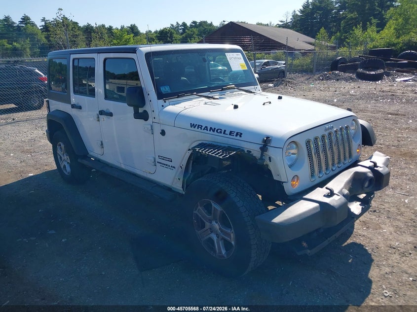 2014 Jeep Wrangler Unlimited Sport, Перёд, IAAI, VIN 1C4BJWDG5EL162714