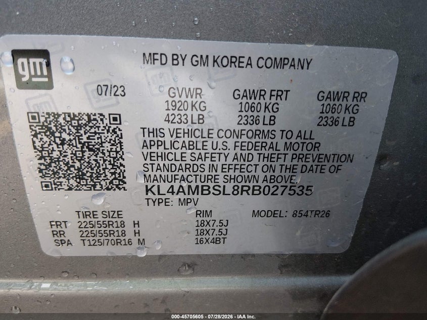 BUICK ENCORE GX 2024 VIN KL4AMBSL8RB027535