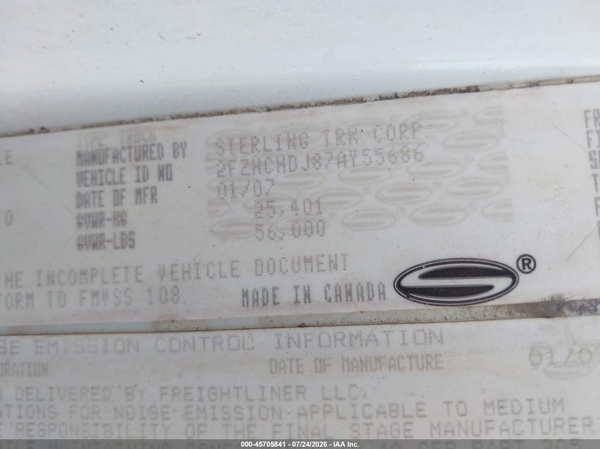 2007 STERLING TRUCK ACTERRA auction photo 8