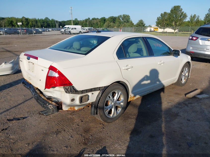 Vin: 3fahp0ha1cr387518, lot: 46204641, ford fusion se 20124