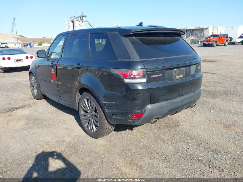 Vin: salws2pf6ga599378, lot: 46204840, land rover range rover sport 3.0l v6 supercharged hse 20163