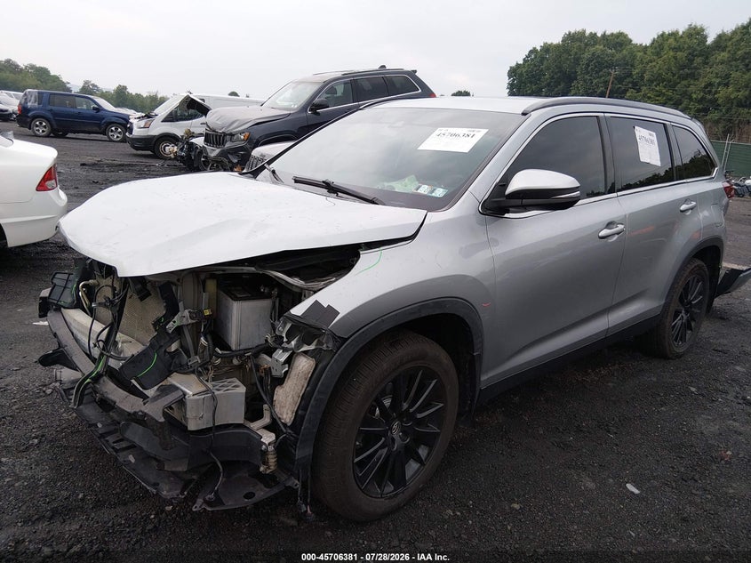 Vin: 5tdjzrfh4ks708313, lot: 46205037, toyota highlander se 20192