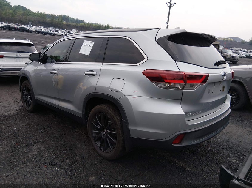 Vin: 5tdjzrfh4ks708313, lot: 46205037, toyota highlander se 20193