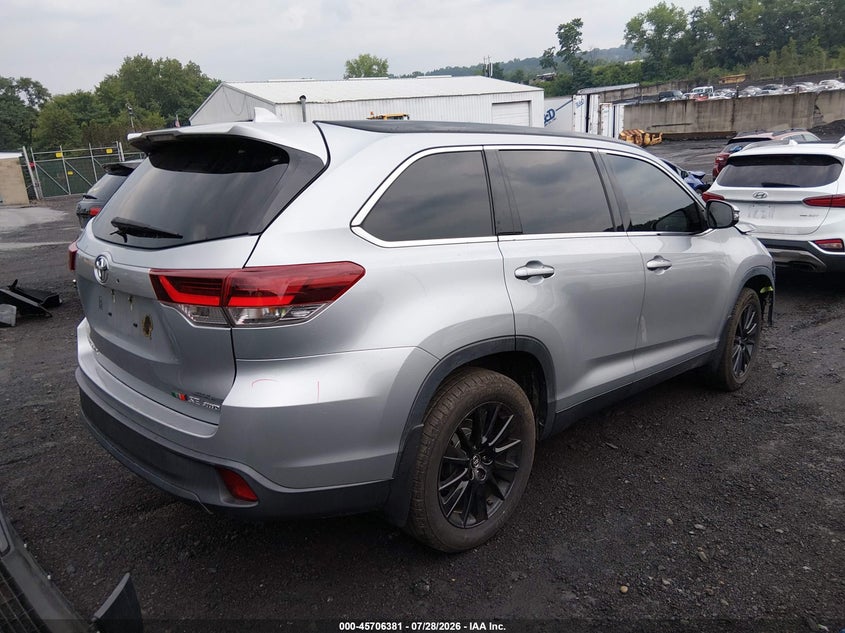Vin: 5tdjzrfh4ks708313, lot: 46205037, toyota highlander se 20194