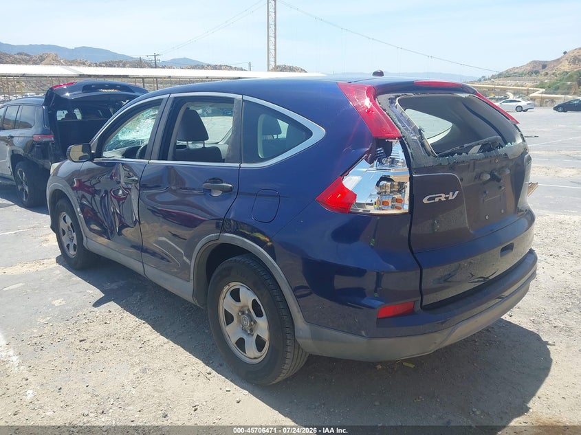 Vin: 3czrm3h32fg702122, lot: 46205127, honda cr-v lx 20153