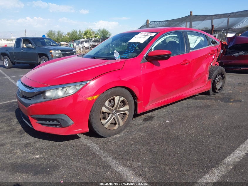 2017 Honda Civic, Left Rear, IAAI, VIN 2HGFC2F52HH516224 — photo 2