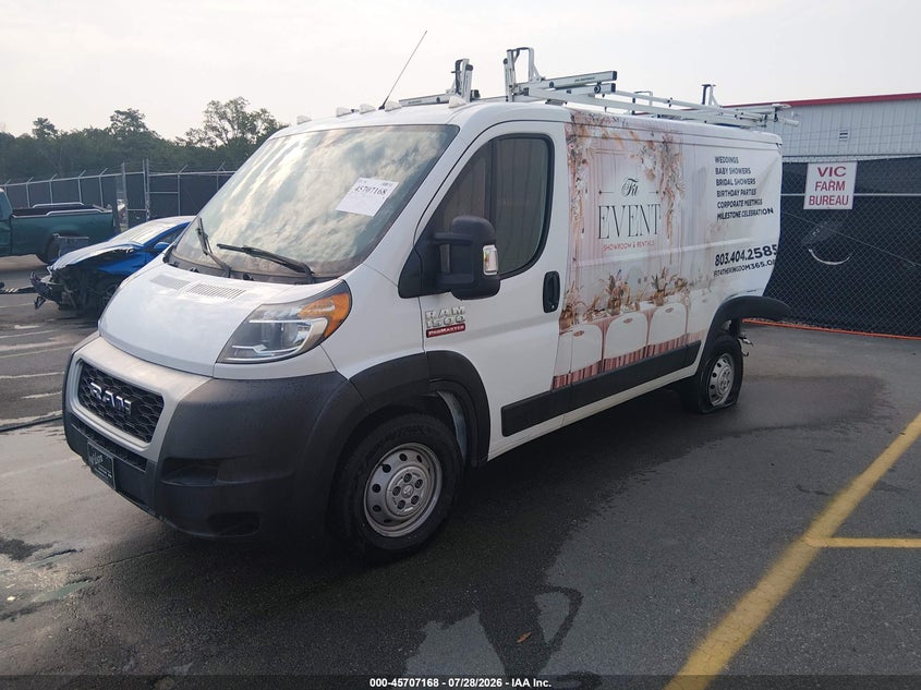 Vin: 3c6trvag4ke536432, lot: 46205824, ram promaster 1500 low roof 136 wb 20192