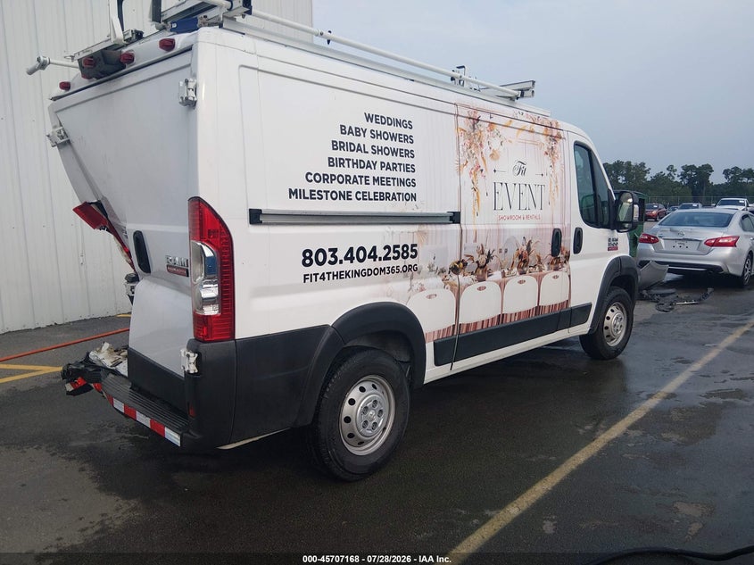 Vin: 3c6trvag4ke536432, lot: 46205824, ram promaster 1500 low roof 136 wb 20194