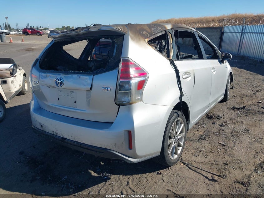 Vin: jtdzn3eu4fj025766, lot: 46205847, toyota prius v five 20154