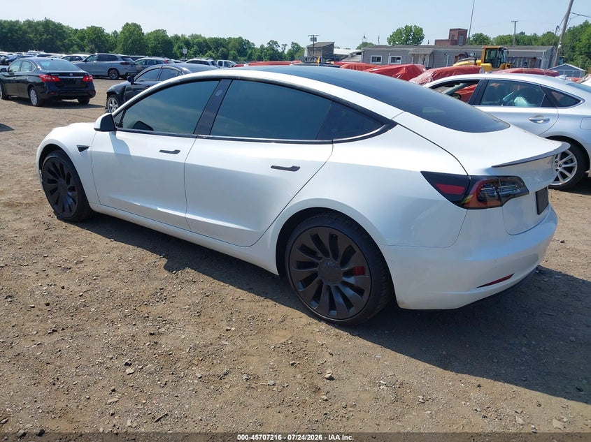 Vin: 5yj3e1ec5nf359120, lot: 46205872, tesla model 3 performance dual motor all-wheel drive 20223